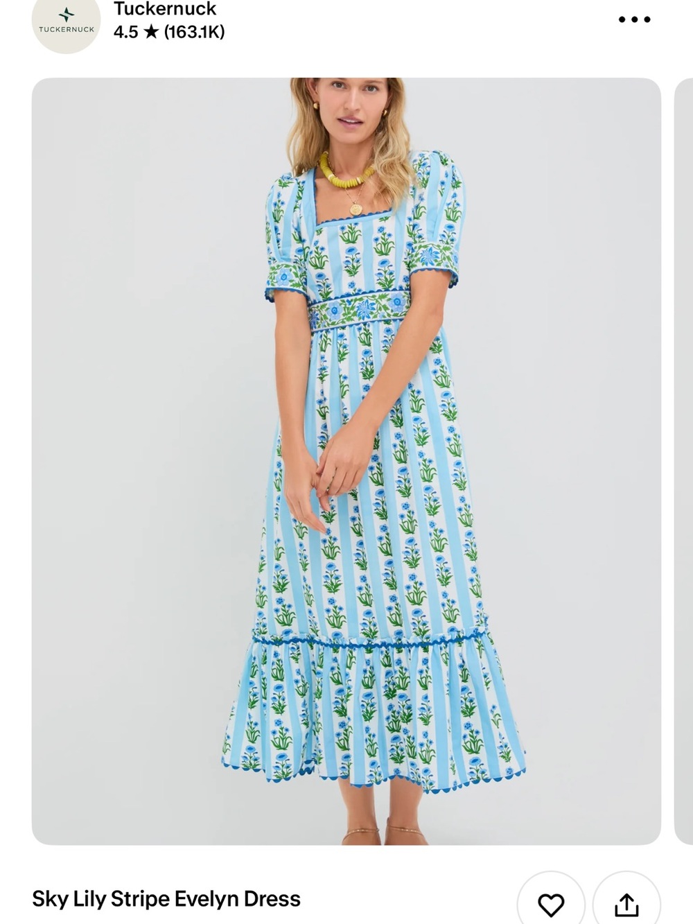Tuckernuck Blue and Green Floral Maxi Dress